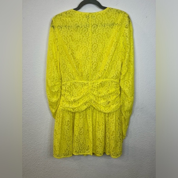 Endless Rose Lace Lace Ruched A-Line Mini Dress Long Sleeve NWOT - Picture 9 of 12